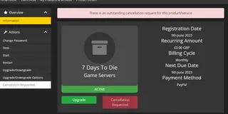 Cancelling your server